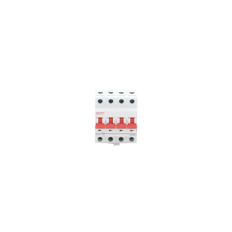 Protección Térmica/ Interruptor 4P, 25A,  Corriente Directa  1000 Vcc para Aplicación Fotovoltaica Montaje Riel DIN