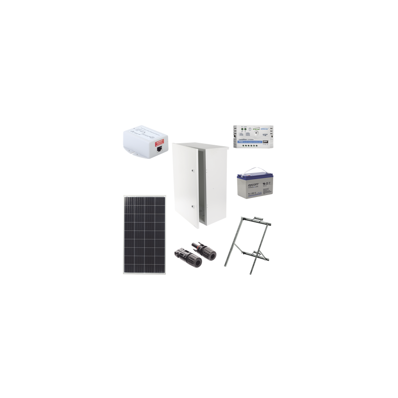 Kit Solar de 14 W con PoE Pasivo 24 Vcc para un radio de Ubiquiti airMAX o Cambium ePMP