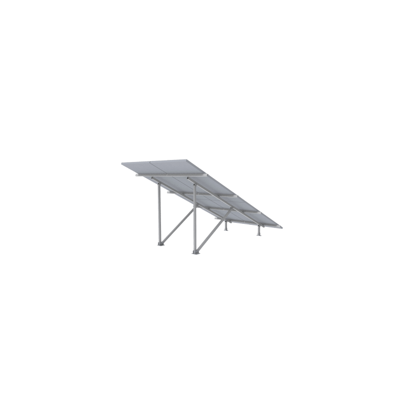 Montaje para Panel Solar 2X2, Riel 5 de 2700mm para Módulos con Espesor de 30-35mm, Vel. de Viento Máx. 136km/h