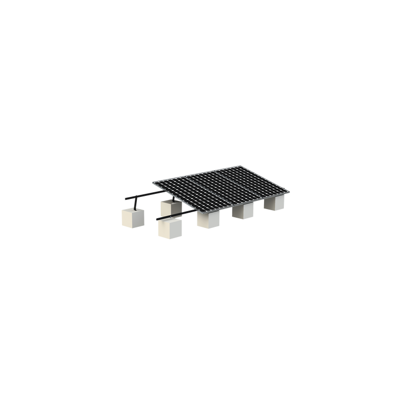 Montaje para Panel Solar, Riel "8" de 5400mm para Módulos con Espesor de 30-35mm, Velocidad de Viento Máx. 136km/h (20° a 45°) Con Anodizado Negro