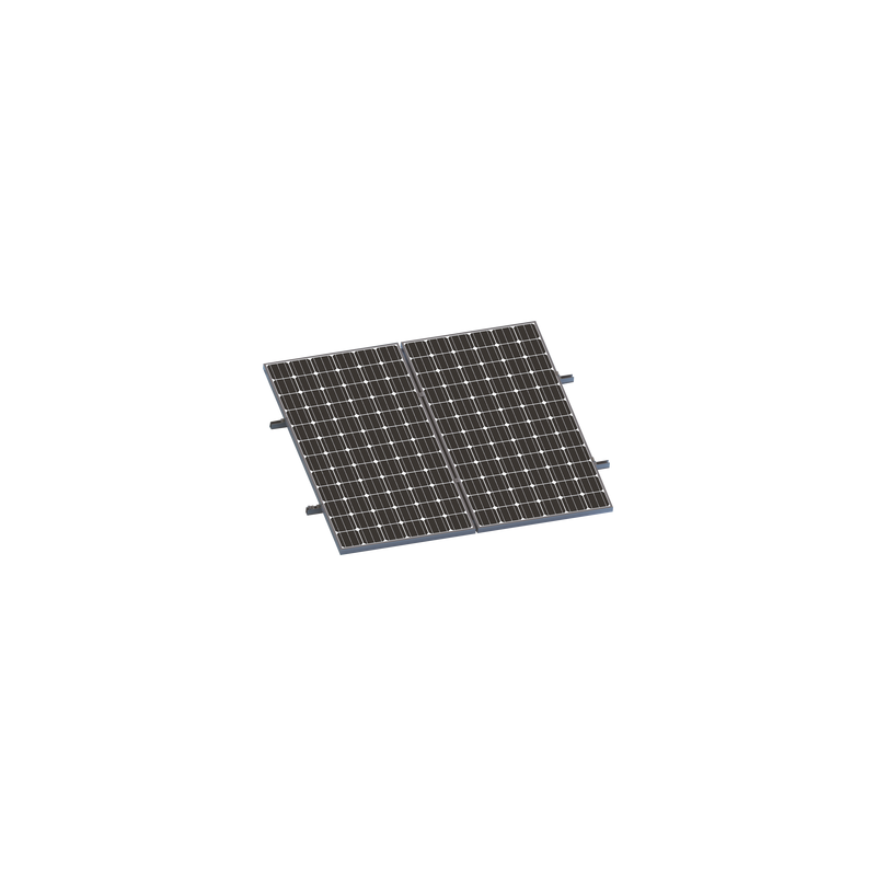 Kit De Minirieles Para Panel Solar Arreglo 1X2 Para Instalación Plano En Lámina