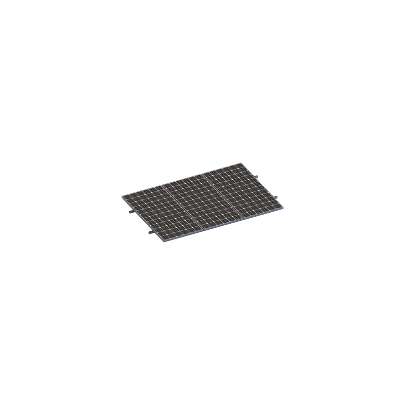 Kit De Minirieles Para Panel Solar Arreglo 1X3  Para Instalación Plano En Lámina