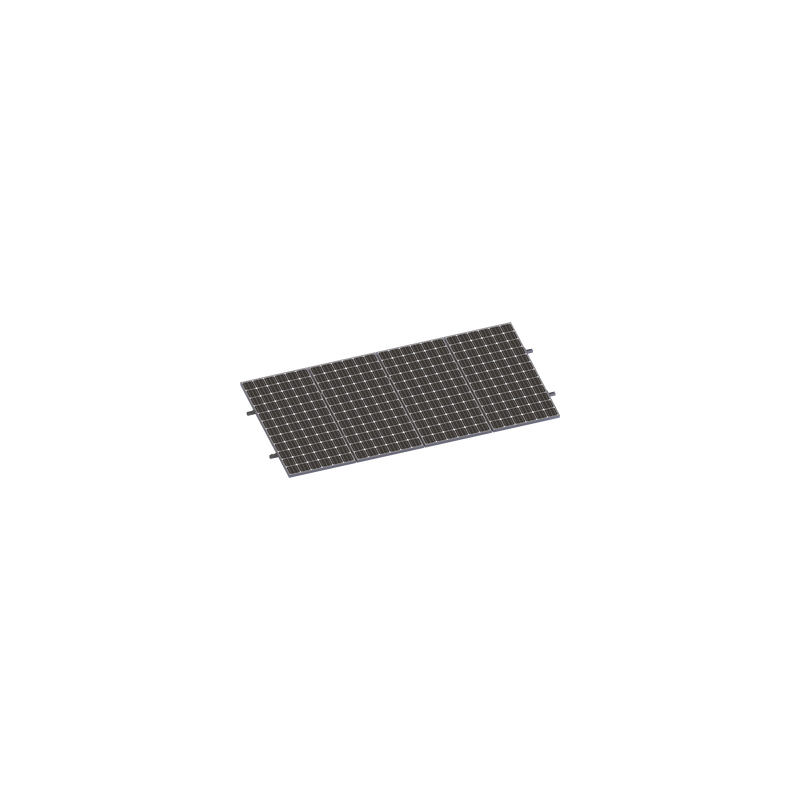 Kit De Minirieles Para Panel Solar Arreglo 1X4 Para Instalación Plano En Lámina