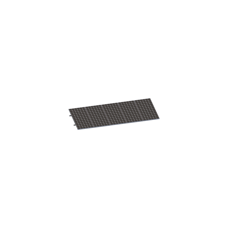 Kit De Minirieles Para Panel Solar Arreglo 1X5 Para Instalación Plano En Lámina