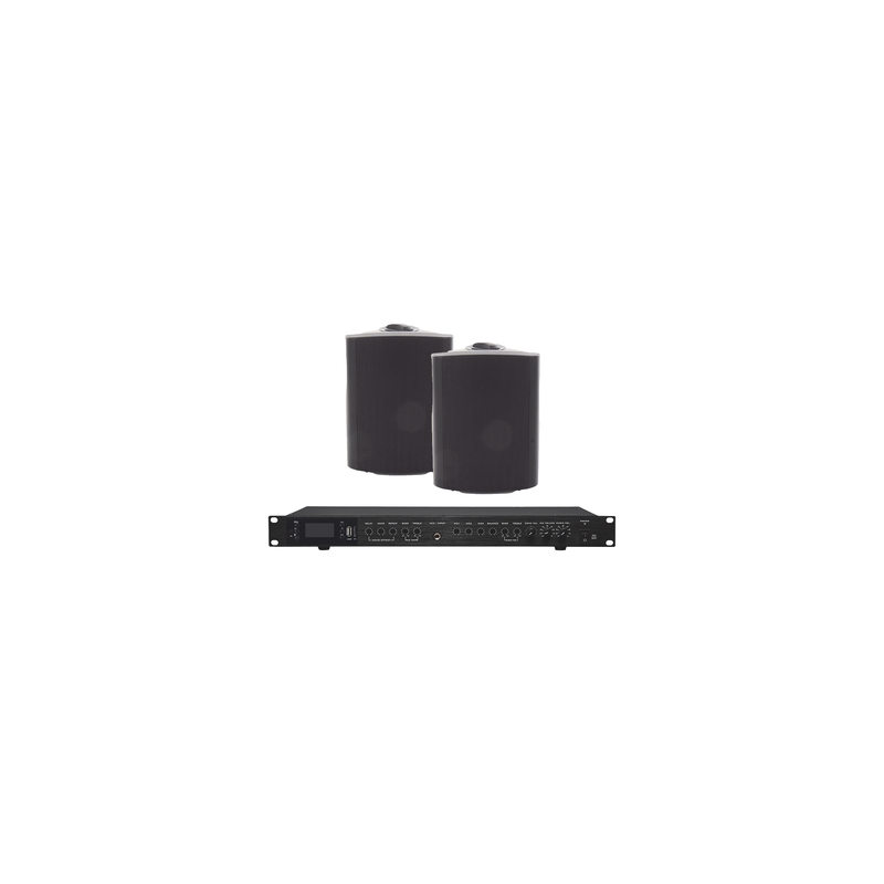 Amplificador de Audio con 2 Bocinas OL-5BK | 2 x 60W | Baja Impedancia 4 - 8Ω | Reproductor Bluetooth, USB, SD | Efectos Integrados Delay, Echo, Repeat
