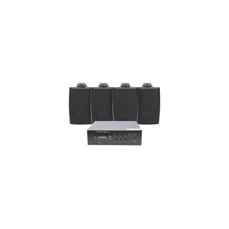 Kit Amplificador 120W y 4 Altavoces 70/100V EPCOM PROAUDIO | Precio México - Envío Inmediato | LM Soluciones
