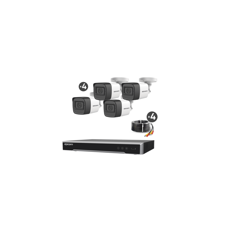 Kit TurboHD 5MP con Micrófono EPCOM - 4 Canales | Precio México - Envío Inmediato | LM Soluciones