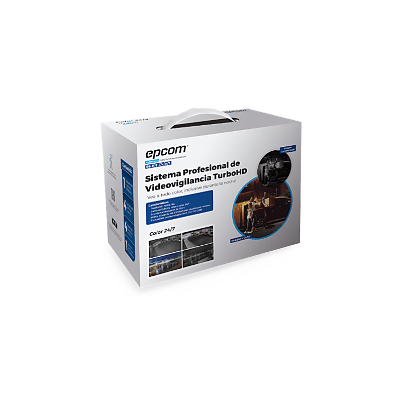 Kit TurboHD / DVR 4 Canales / 4 Cámaras Bala ColorVu / 1080p Lite / H.265+ / IP66 / Audio Integrado