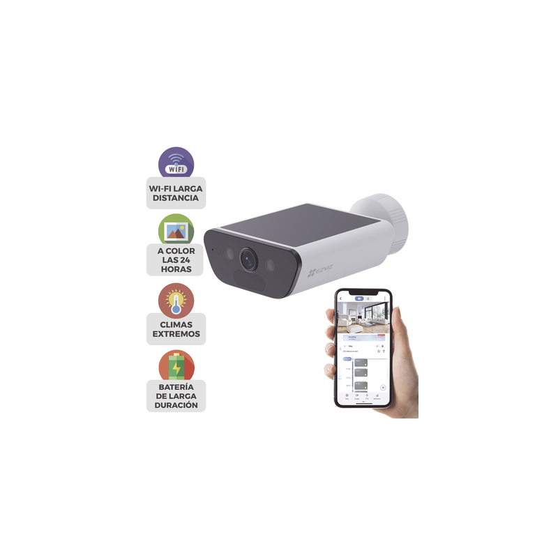 Cámara con Panel Solar 4K EZVIZ Detección Humana | Precio México - Envío Inmediato | LM Soluciones