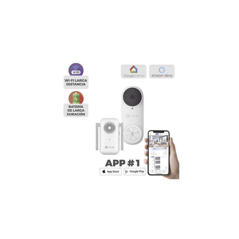Timbre con Cámara Wi-Fi EZVIZ CS-DB2KIT | LM Soluciones