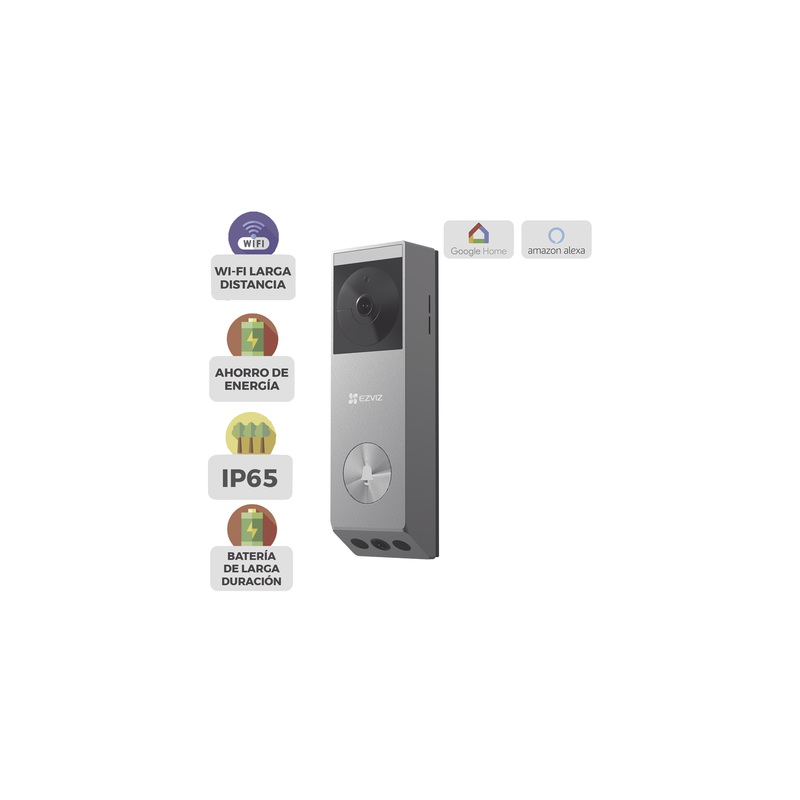 Doorbell con panel solar EZVIZ 3MP doble lente IP65 | Precio México - Envío Inmediato | LM Soluciones