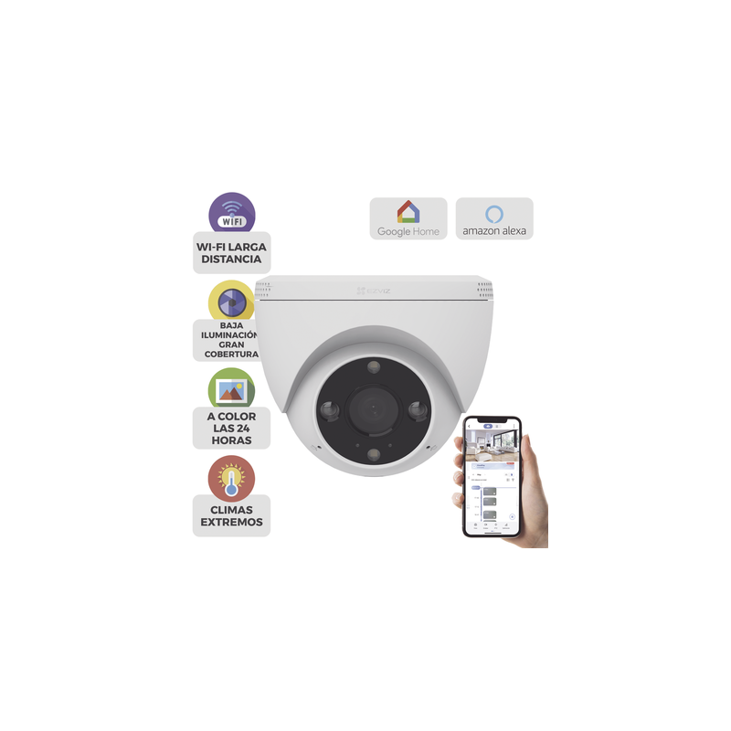 Cámara Domo IP EZVIZ H4 3MP 2K Wi-Fi Exterior IP67 | Precio México - Envío Inmediato | LM Soluciones