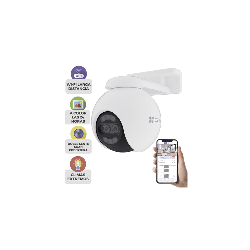 Cámara PT Wi-Fi 4K Lente Dual IA | EZVIZ | Precio México - Envío Inmediato | LM Soluciones