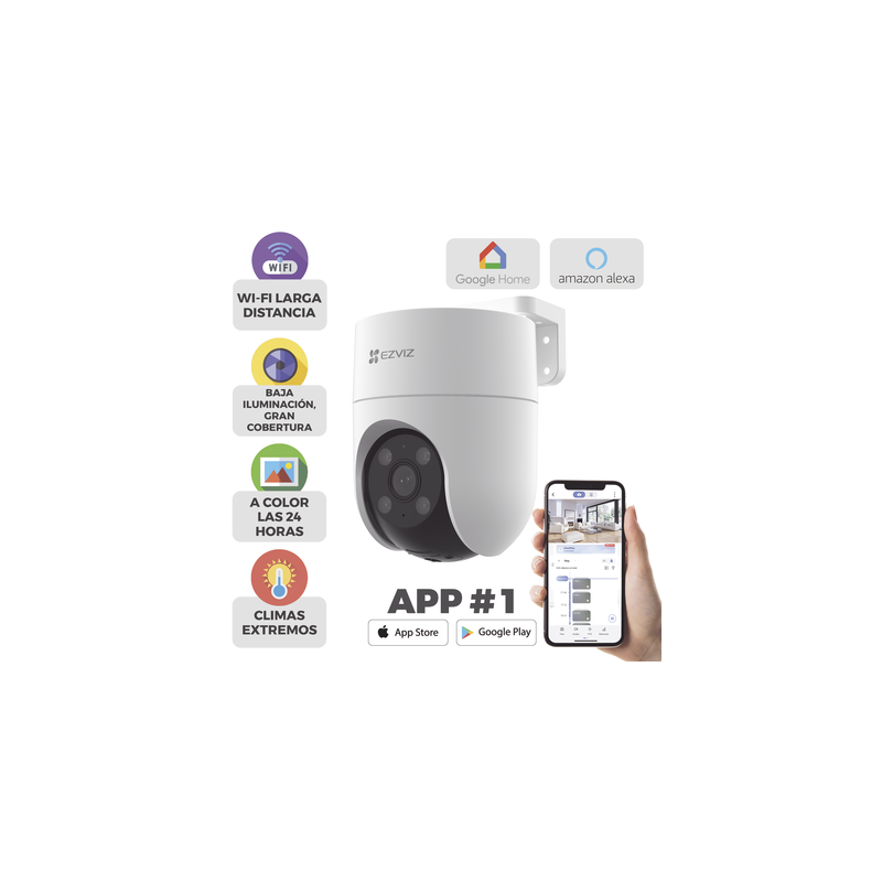 Cámara PT WiFi EZVIZ 2MP Exterior Detección Humana
