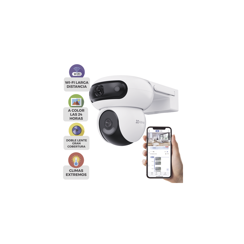 Cámara EZVIZ Doble Lente PT 8MP Auto Seguimiento Wi-Fi | Precio México - Envío Inmediato | LM Soluciones