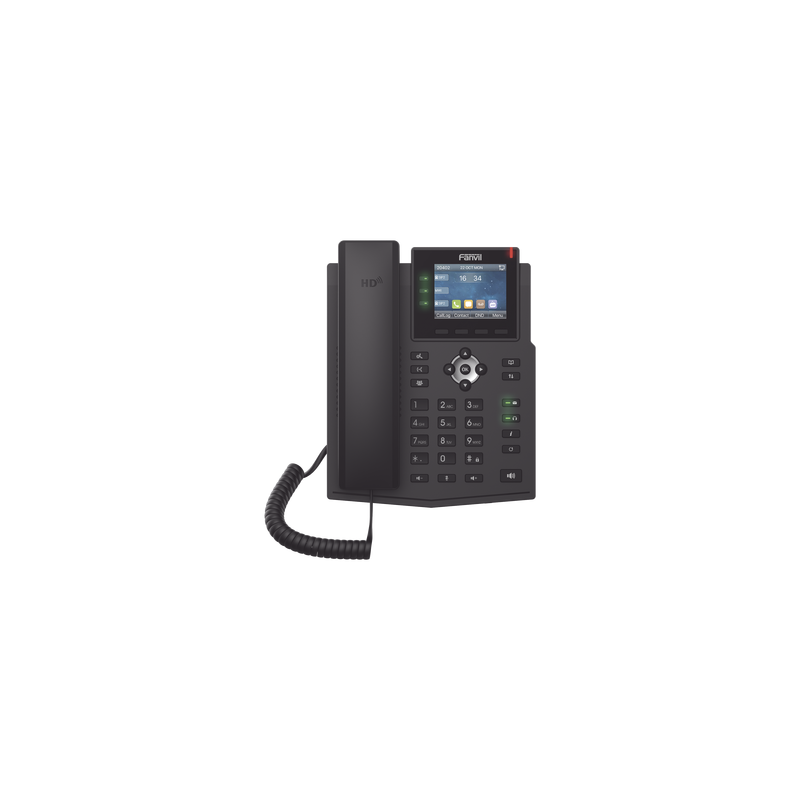 Teléfono IP / 6 Líneas SIP / Pantalla LCD a Color 2.8" / Audio HD G.722 y Opus / Conferencia 3 Vías / Puertos Gigabit / PoE 802.3af / OpenVPN / IPv6