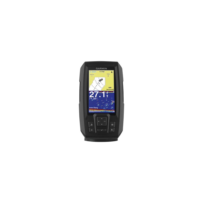 Fishfinder STRIKER™ Plus 4 con GPS Integrado / Pantalla QSVGA 272 x 480 píxeles / Frecuencias 50-200 kHz / Potencia 200 W RMS / Tecnología de Ganancia Automática / Sensor de Temperatura / Resistencia al Agua IPX7