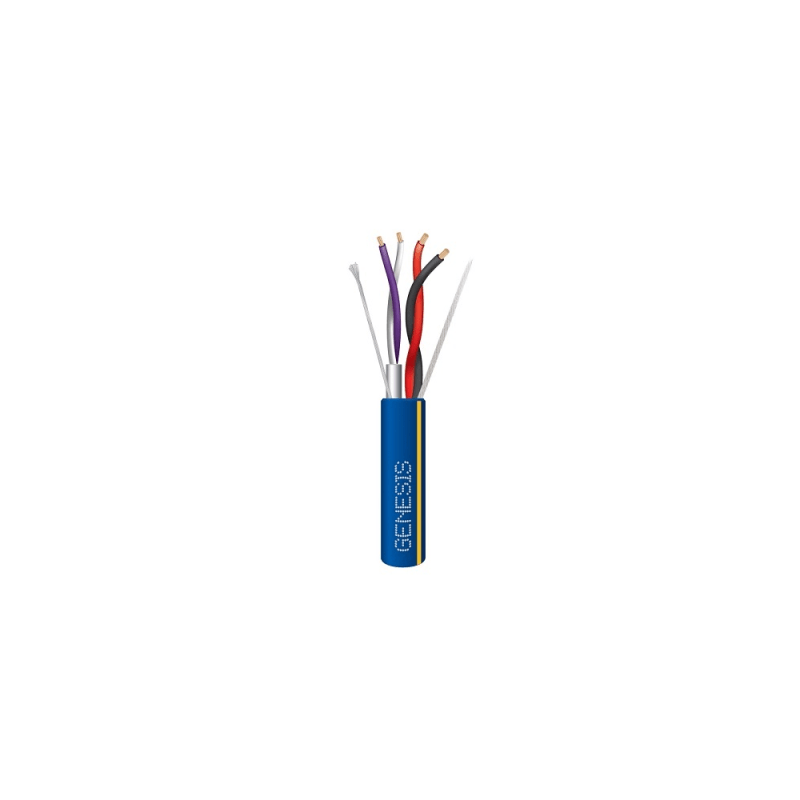 Bobina 305m Cable 2x18+2x22 AWG Azul/Amarrillo Blindado