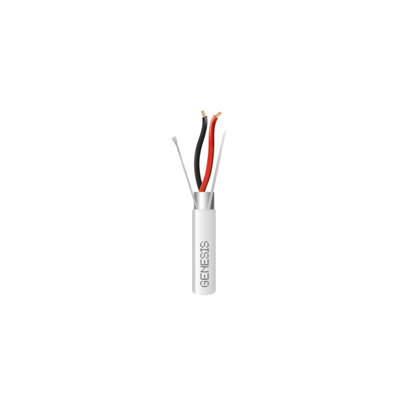 Carrete Cable 305m 2x14 AWG Blindado Plenum Blanco GENESIS