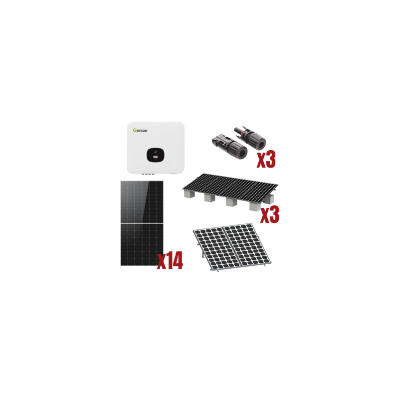 Kit Solar Interconexion  / 8kW  220Vca / Inversor GROWATT / Montaje Incluido  