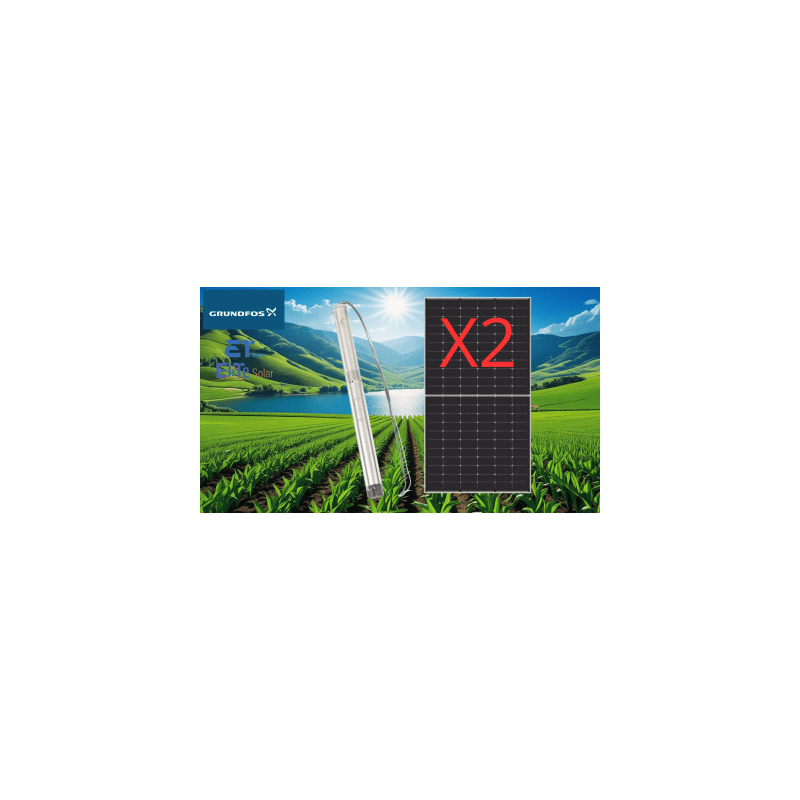 Kit Bombeo Solar Grundfos 0.35kW + Paneles 610W | Precio México - Envío Inmediato | LM Soluciones