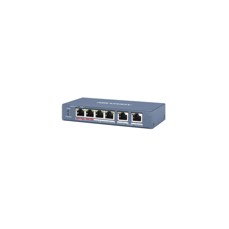 Switch PoE+ Hikvision 60W con Modo Extendido hasta 300m | Precio México - Envío Inmediato | LM Soluciones