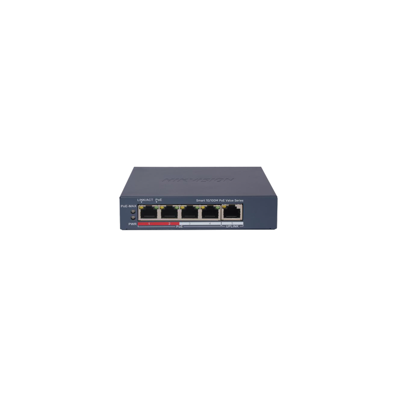 Switch PoE+ Hikvision 4 Puertos 10/100 Mbps Monitoreable | Precio México - Envío Inmediato | LM Soluciones