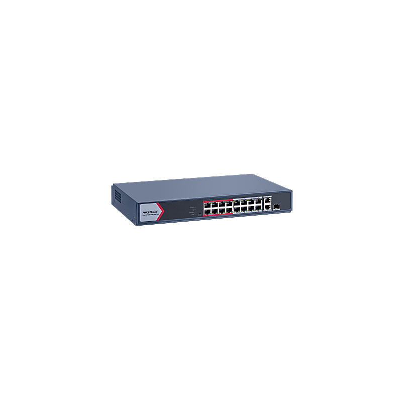 Switch PoE+ 16 puertos Hikvision 130W