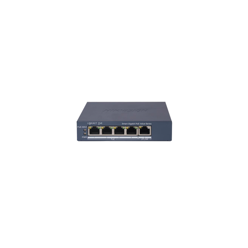 Switch Gigabit PoE+ Hikvision 4 Puertos 45W Gestionable | Precio México - Envío Inmediato | LM Soluciones