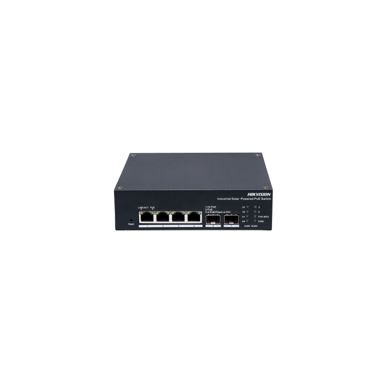 Switch Industrial con UPS HIKVISION 3 Puertos PoE+ 1 PoE++ 2 | Precio México - Envío Inmediato | LM Soluciones