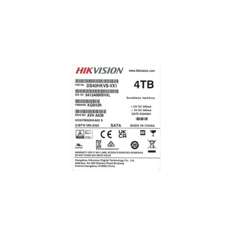 Disco Duro para Videovigilancia / 4 TB / 5400 RPM / SATA 6 Gb/s / 32 Canales HD / 180 TB Carga Anual / 24x7