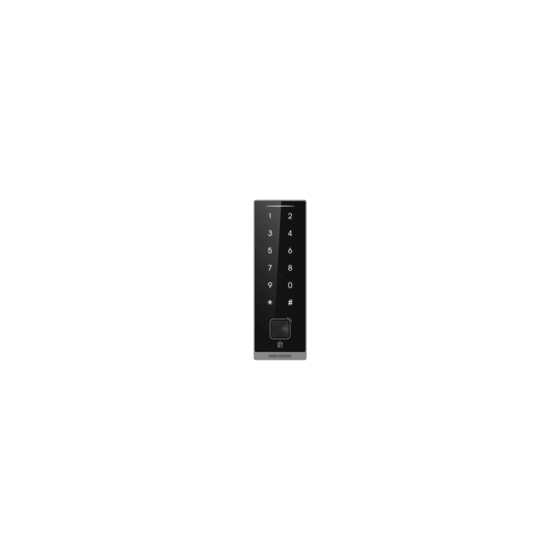 Teclado Esclavo con Lector de Tarjetas Virtuales Bluetooth y Códigos QR / Tarjetas MIFARE y PROX EM / Contraseñas / RS-485 Wiegand OSDP / Frecuencias 13.56 MHz y 125 KHz / Autenticación Tarjeta PIN QR Bluetooth / Táctil