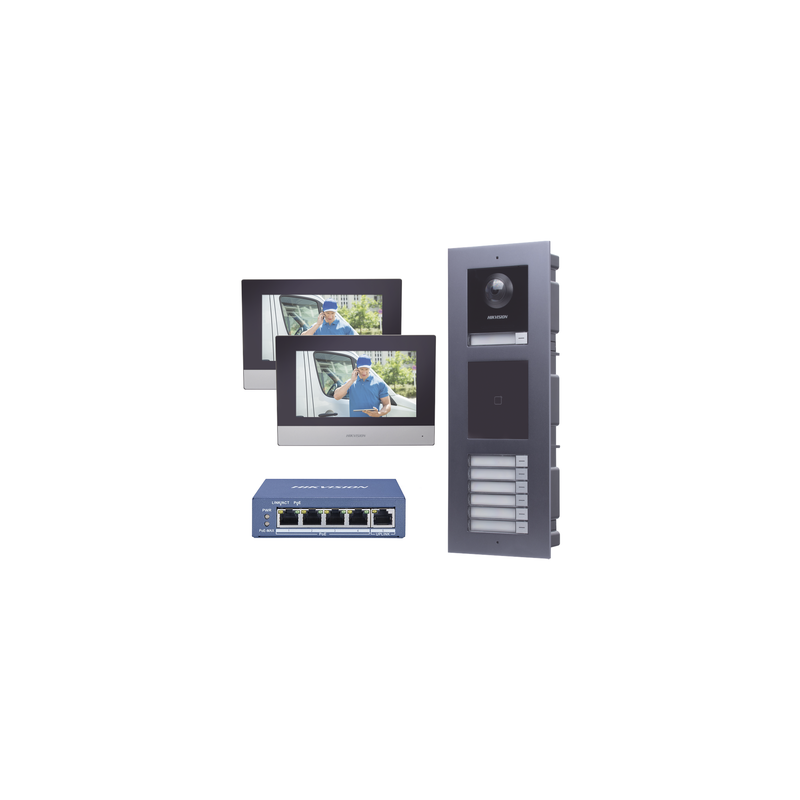 Kit Videoportero IP Hikvision 7 Departamentos | Precio México - Envío Inmediato | LM Soluciones