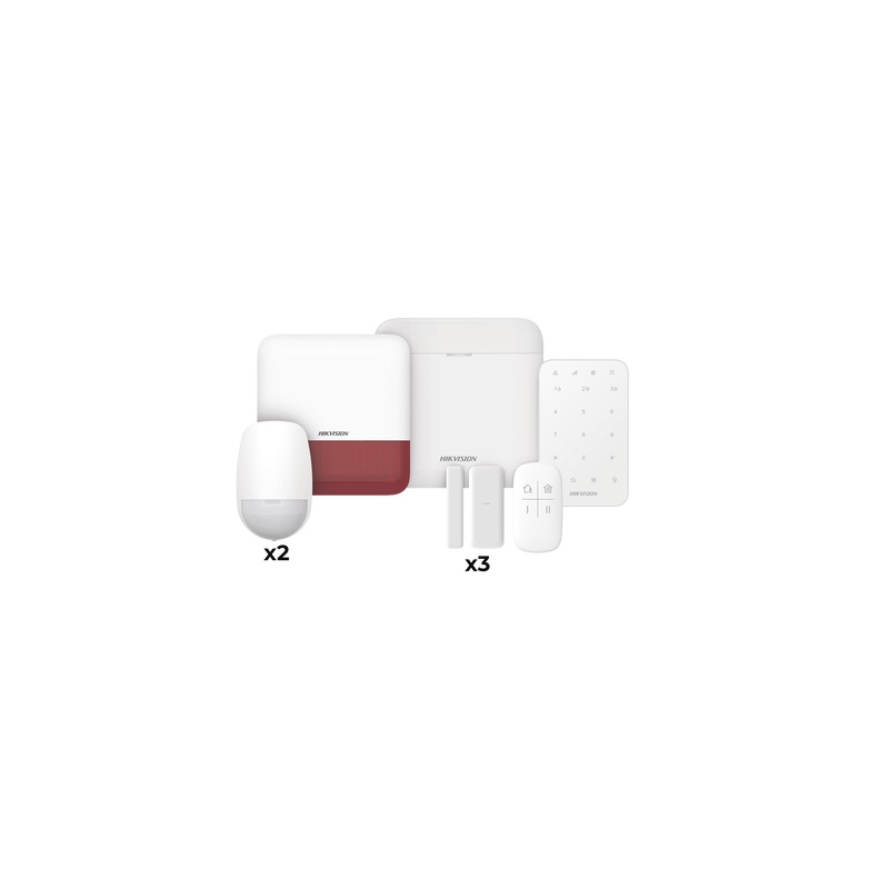 Kit Alarma AX PRO FULL HIKVISION con Teclado y Sirena Roja