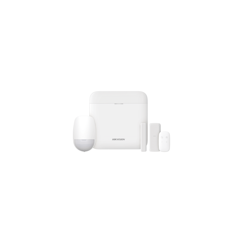 (AX PRO) KIT de Alarma AX PRO / Incluye: 1 Hub con bateria de respaldo / 1 Sensor PIR / 1 Contacto Magnético slim / 1 Control Remoto / WiFi / Compatible con Hik-Connect P2P