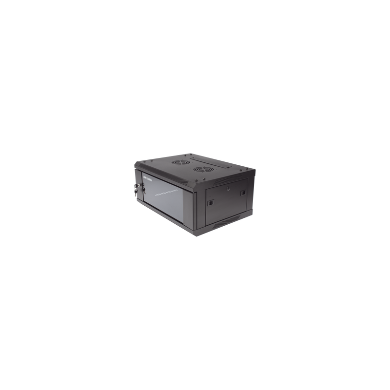 Gabinete para Montaje en Pared - Piso / Puerta de Cristal Templado / Cuerpo Fijo / 4 Unidades de Rack / 19" / Fabricado en Acero