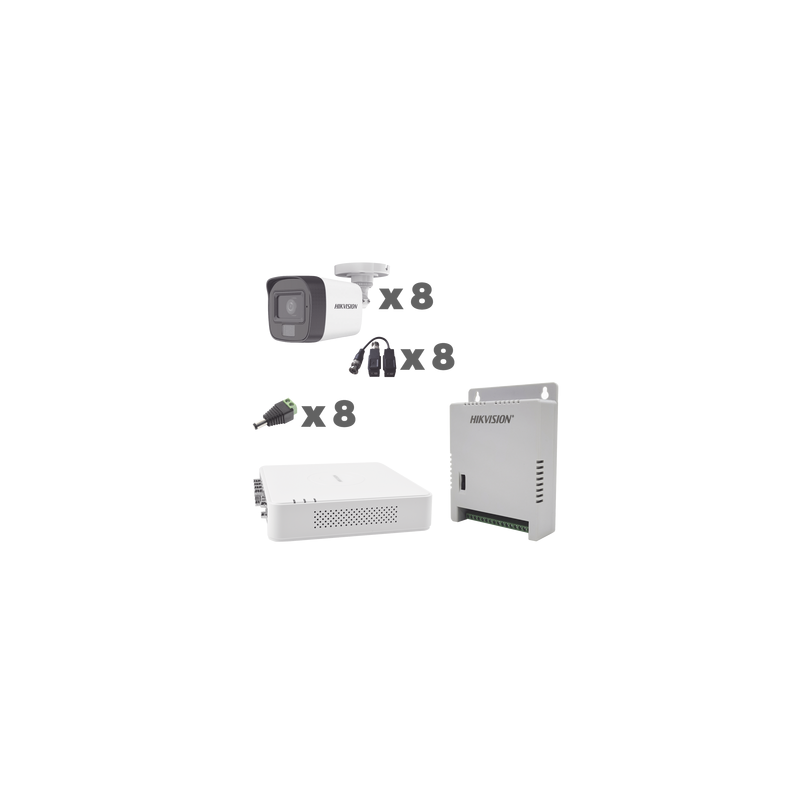 Kit TurboHD 8 Canales Hikvision 1080p con Audio y Micrófono | Precio México - Envío Inmediato | LM Soluciones