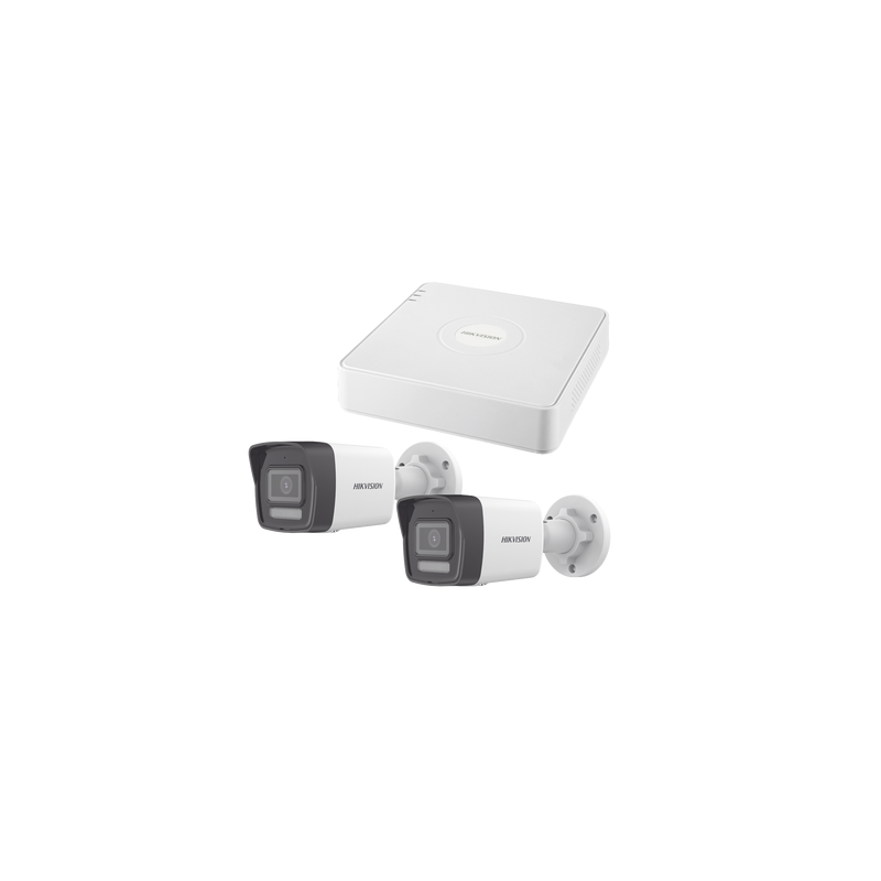 Kit IP Hikvision 1080p 2 Camaras PoE AcuSense Lite | Precio México - Envío Inmediato | LM Soluciones
