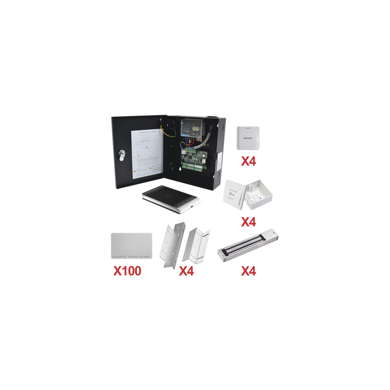 Kit Control Acceso 4 Puertas Hikvision con Software IVMS4200 | Precio México - Envío Inmediato | LM Soluciones