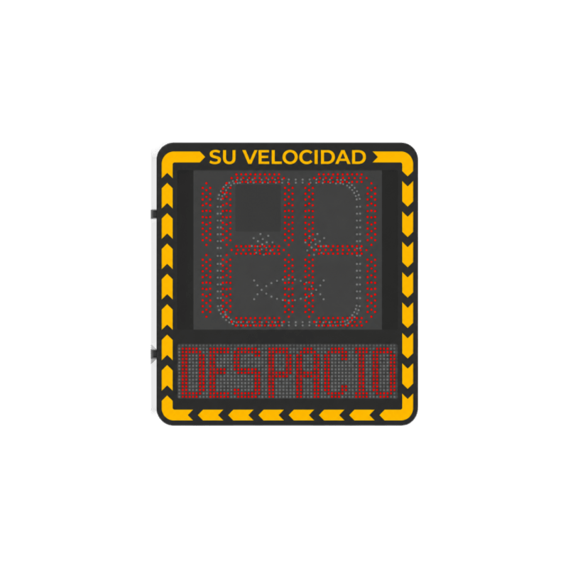 Radar medidor de Velocidad/ Pantalla LED / Detección de Velocidad en Tiempo Real / Rango de Detección de 100 m / Hasta 32 Objetivos Detectados / IP66 / Ethernet
