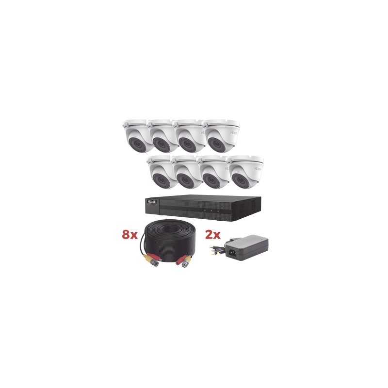 Kit TurboHD 8 Canales 1080p HiLook - 8 Cámaras Turret | Precio México - Envío Inmediato | LM Soluciones
