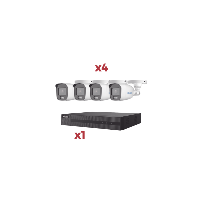 Kit DVR 4 Canales HiLook 1080p ColorVu con Micrófono | Precio México - Envío Inmediato | LM Soluciones
