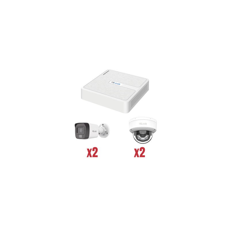 Kit IP 1080p 2MP NVR 4 Canales con 4 Cámaras HiLook | Precio México - Envío Inmediato | LM Soluciones