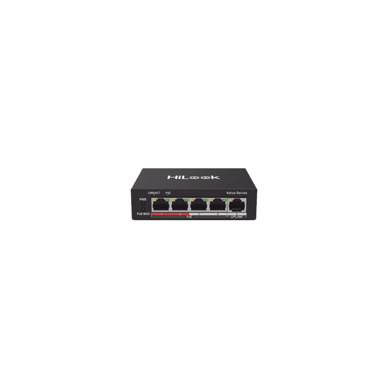 Switch PoE HiLook 4 Puertos 35W Modo Extendido 250m | Precio México - Envío Inmediato | LM Soluciones