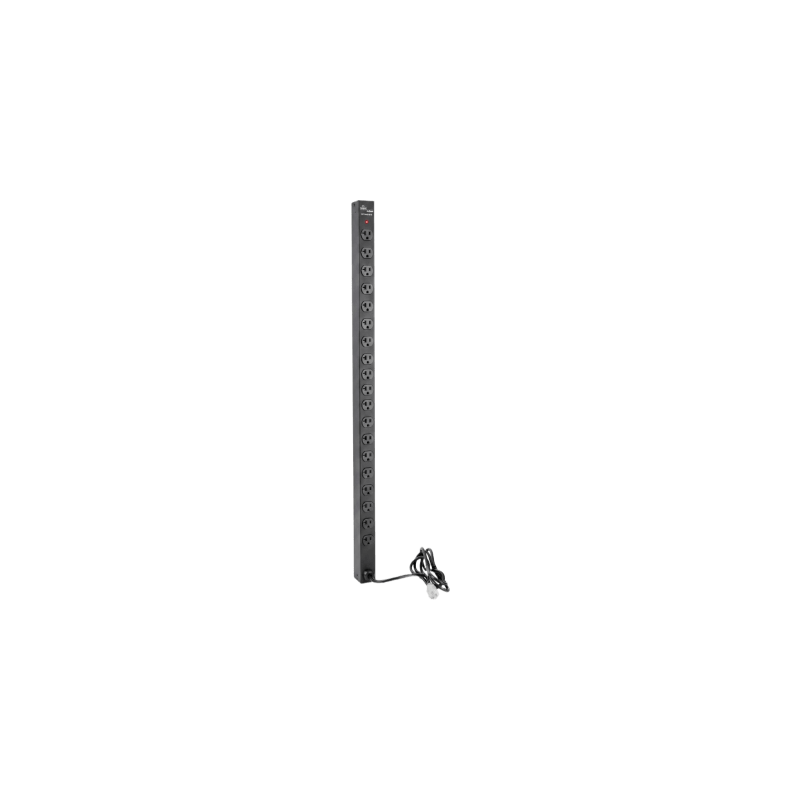 PDU Vertical para Rack con 18 Tomas NEMA, 15A, 1.22 m de Altura, Acero Color Negro