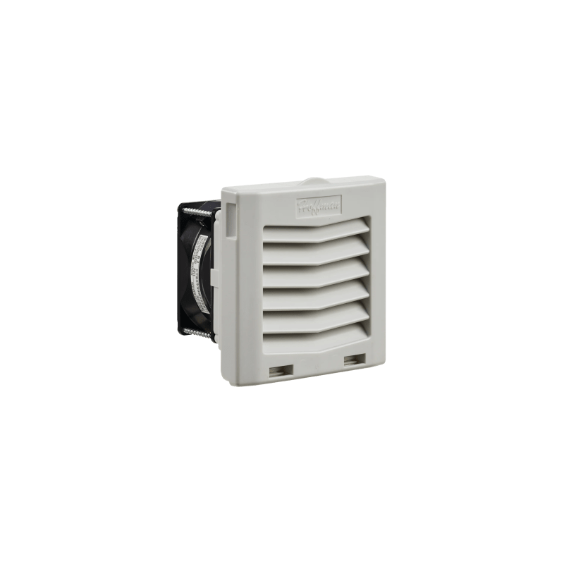 Ventilador Con Filtro de Montaje Lateral HF04, Con Flujo de Aire de 21 CFM, 115 Vca, Color Gris Claro 