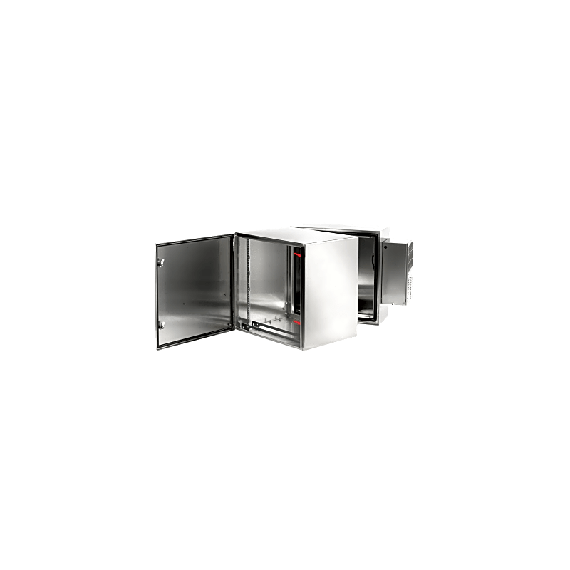 Gabinete de Pared ProTek / Bisagra Doble / AC Tipo 4 4X 12 / Acero Inoxidable 304 / 12U / 621 mm (24.4 in) Alto x 600 mm (23.6 in) Ancho x 789 mm (31.1 in) Fondo / Cepillado #3 / Montaje en Rack 19 pulgadas