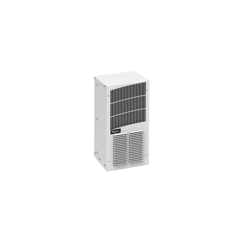 Aire Acondicionado Compacto Para Exterior, Uso en Gabinetes de Telecomunicaciones de Grado Industrial, Frío T20, 2000 BTU, 115 Vca, de Acero, Color Gris