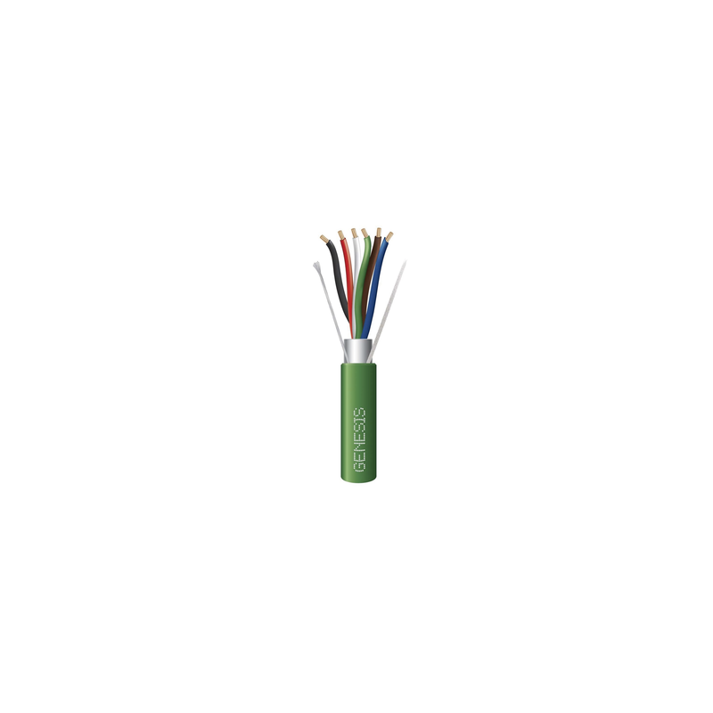Bobina 305m Cable 6x22 AWG Blindado Plenum Verde GENESIS