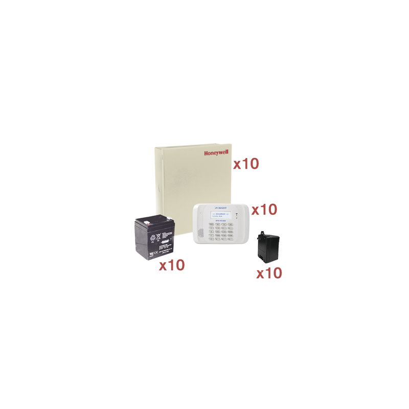 Kit 10 Paneles Alarma VISTA48 Honeywell con Batería y Transf